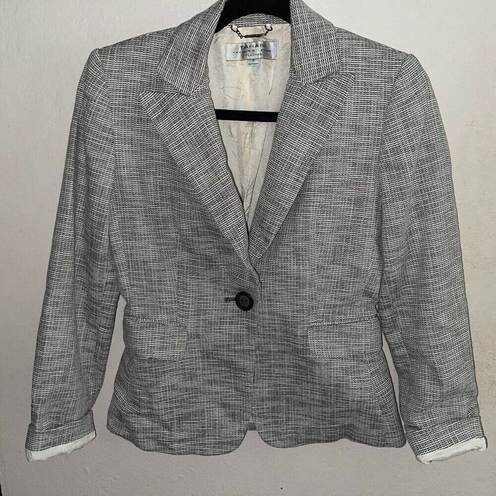 Tahari by Arthur S. Levine Women's Melange One Button Blazer Size 2